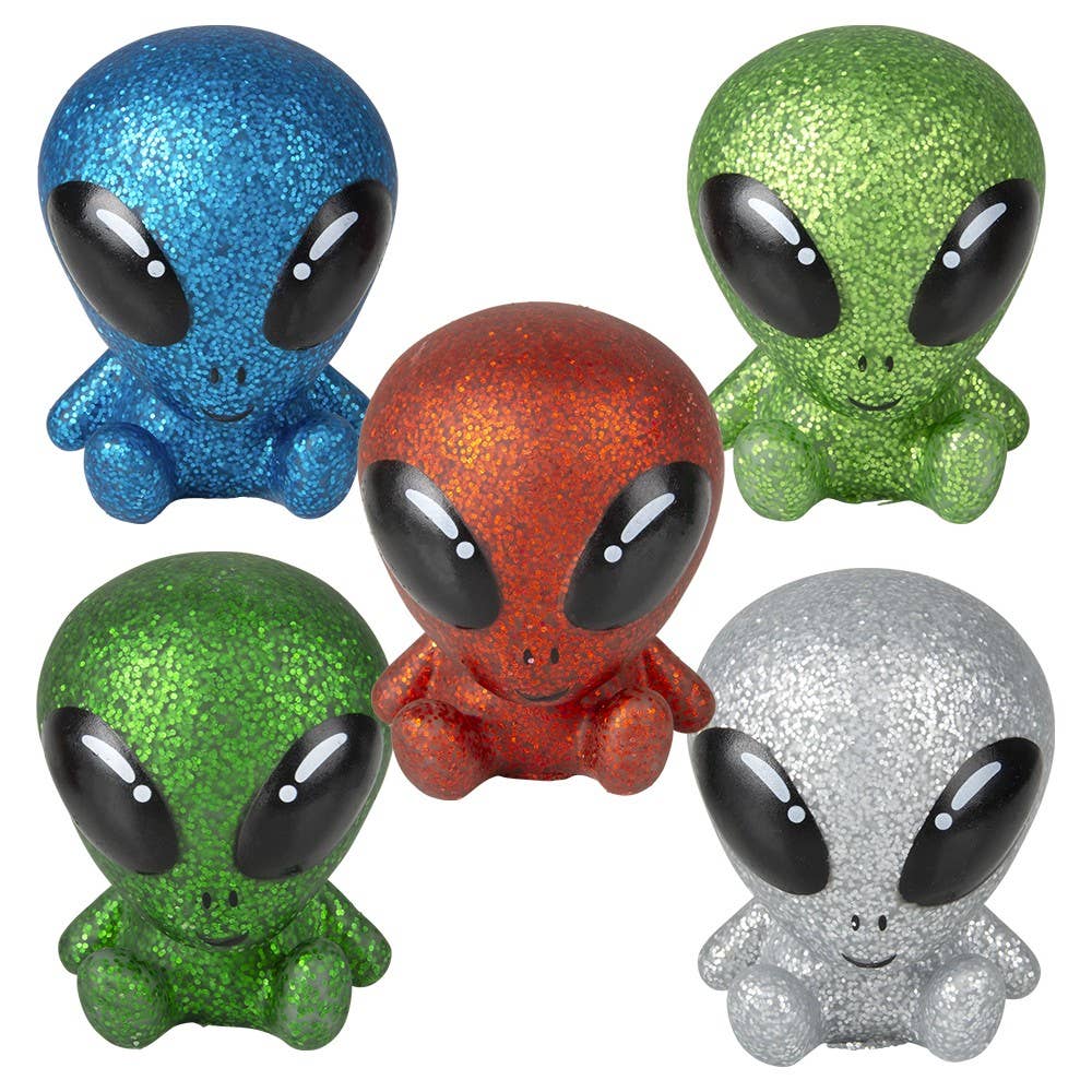 2.5" Rubber Glitter Galactic Alien