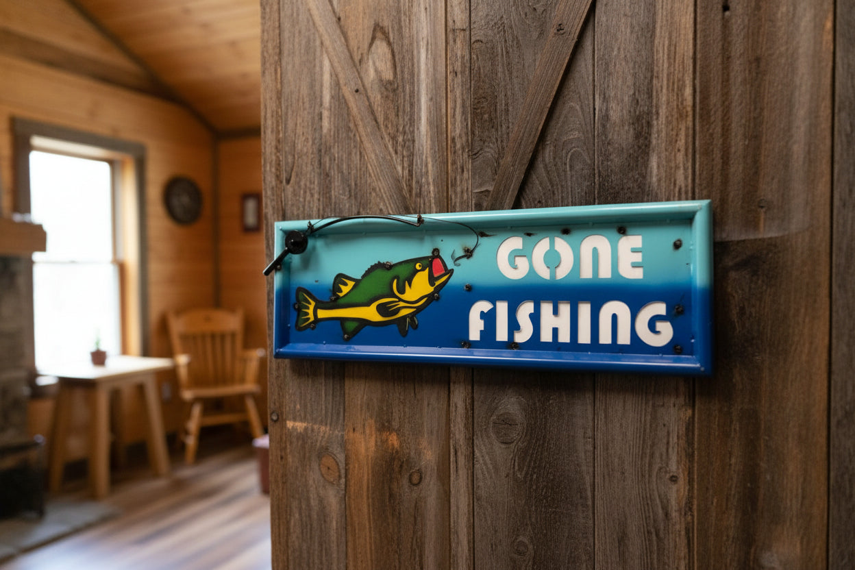 Gone Fishing Sign Wall Decor