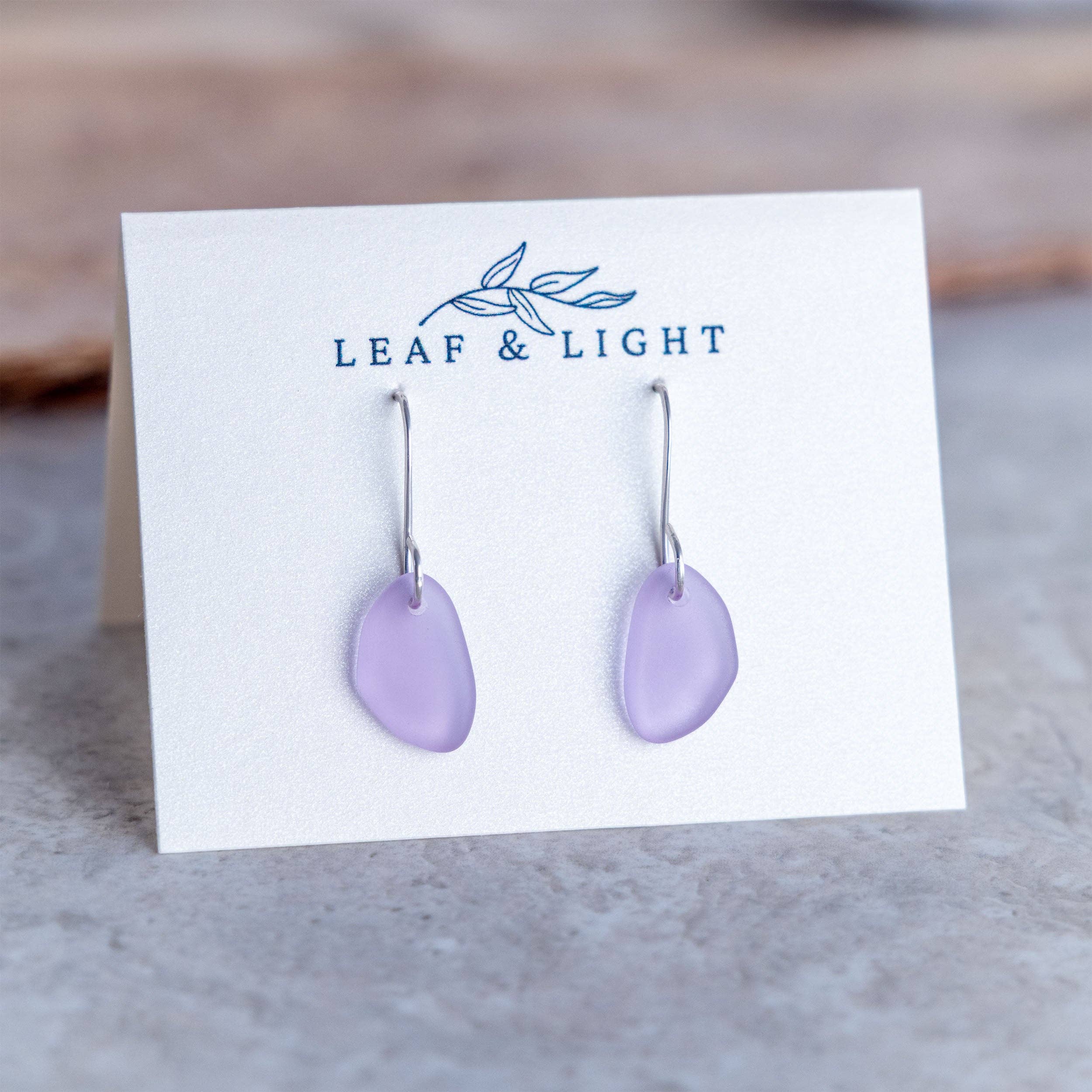 LAVENDER BLUE COASTAL GLASS DROP EARRINGS | STERLING SILVER