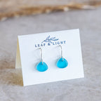 TURQUOISE COASTAL GLASS DROP EARRINGS | STERLING SILVER