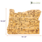 Destination Oregon Cutting Board with Engraved Artwork