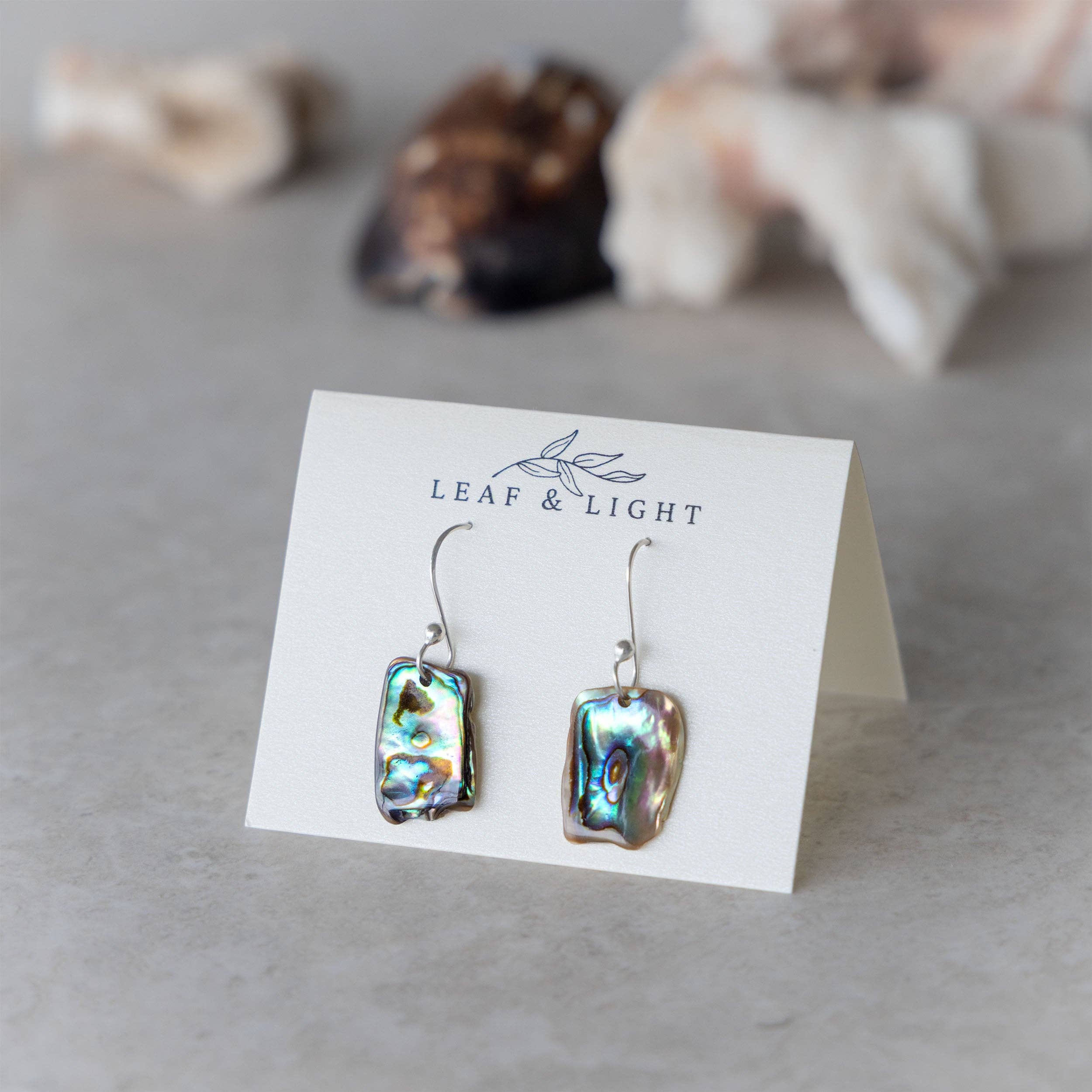 PAUA SHELL EARRINGS | STERLING SILVER DROP EARRINGS