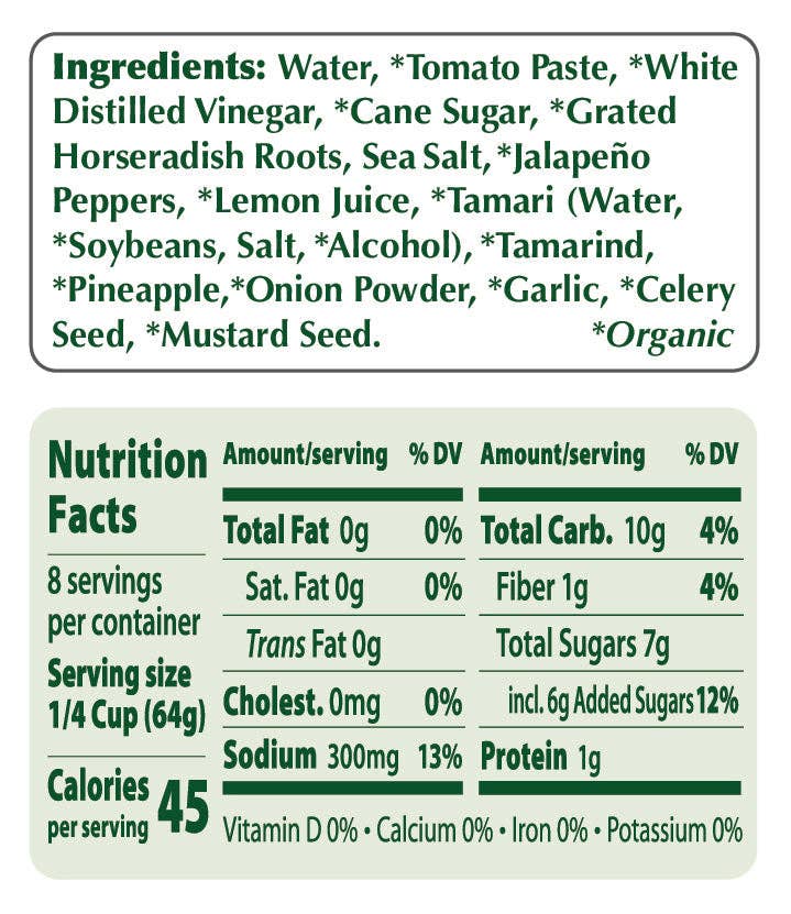 Portland Organic Cocktail Sauce 17oz Glass Jar (12x 17oz)