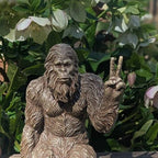 Bigfoot Peace Sign Sasquatch Statue 10 inch H Shelf Sitter