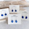 BLUE COASTAL GLASS DROP EARRINGS | STERLING SILVER