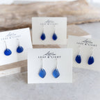 BLUE COASTAL GLASS DROP EARRINGS | STERLING SILVER