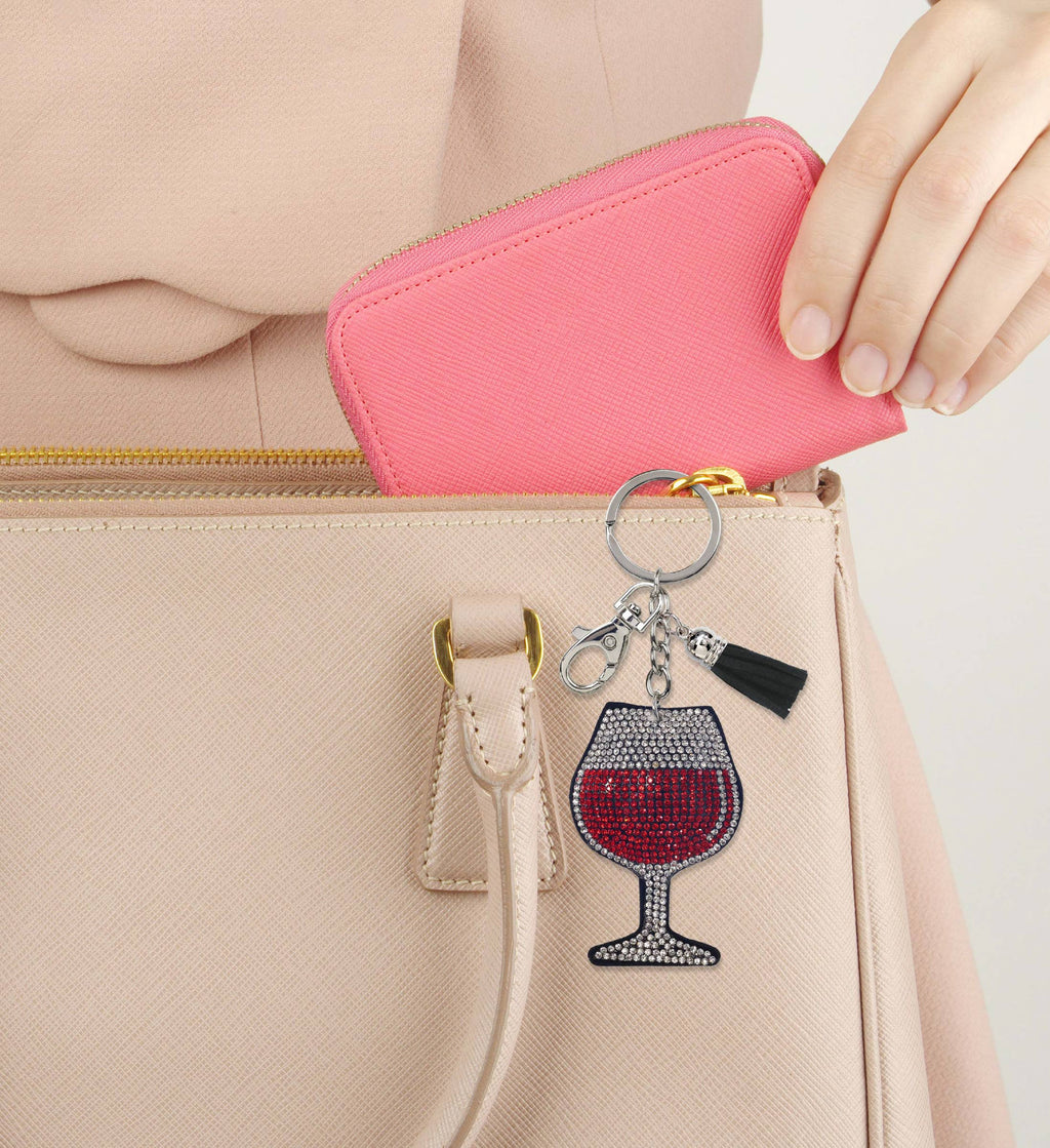 Sparkling Rhinestones Charm - Wine Glass