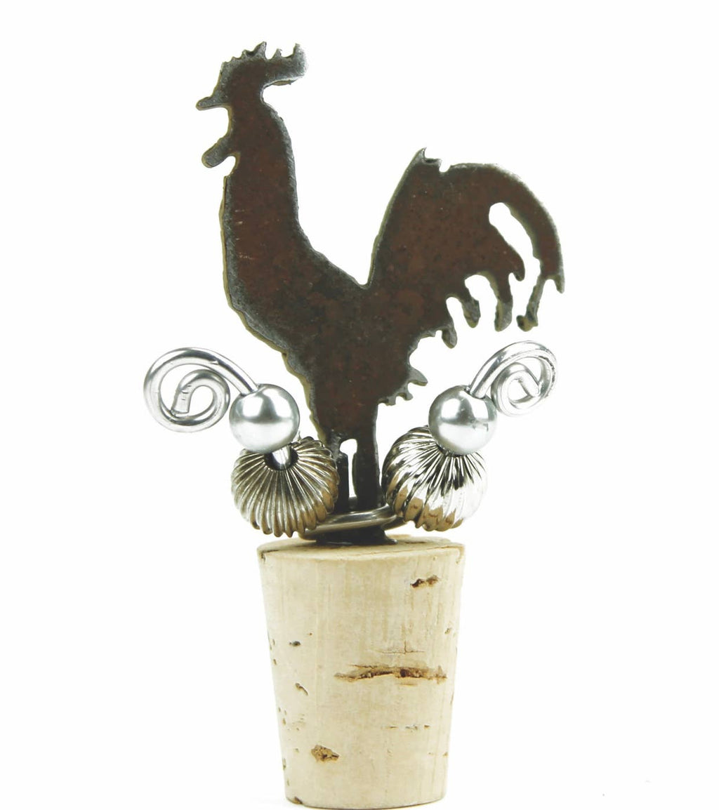 Wine cork rooster rustic metal sign kitchen farmhouse decor