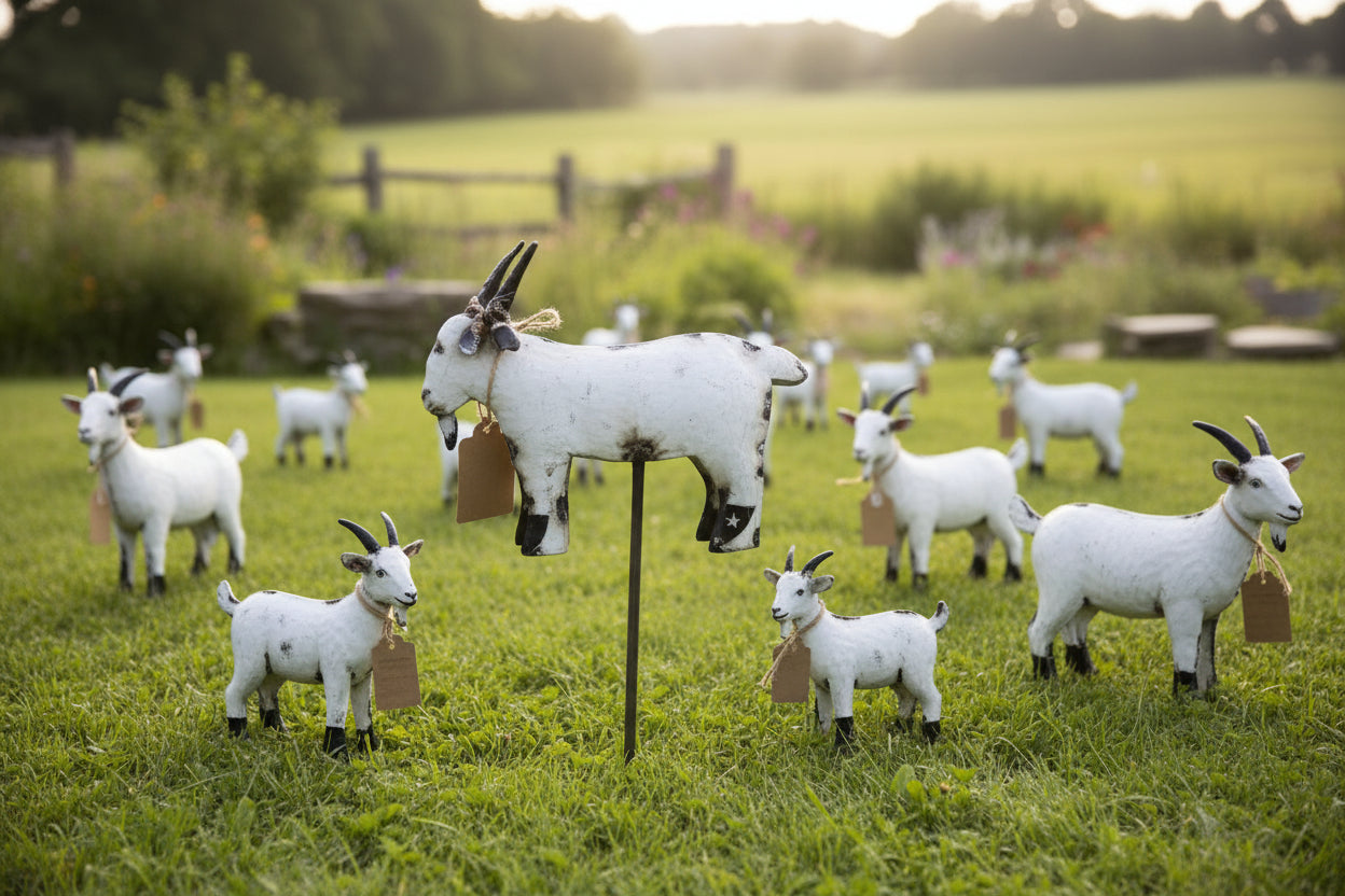 Goat on a stake