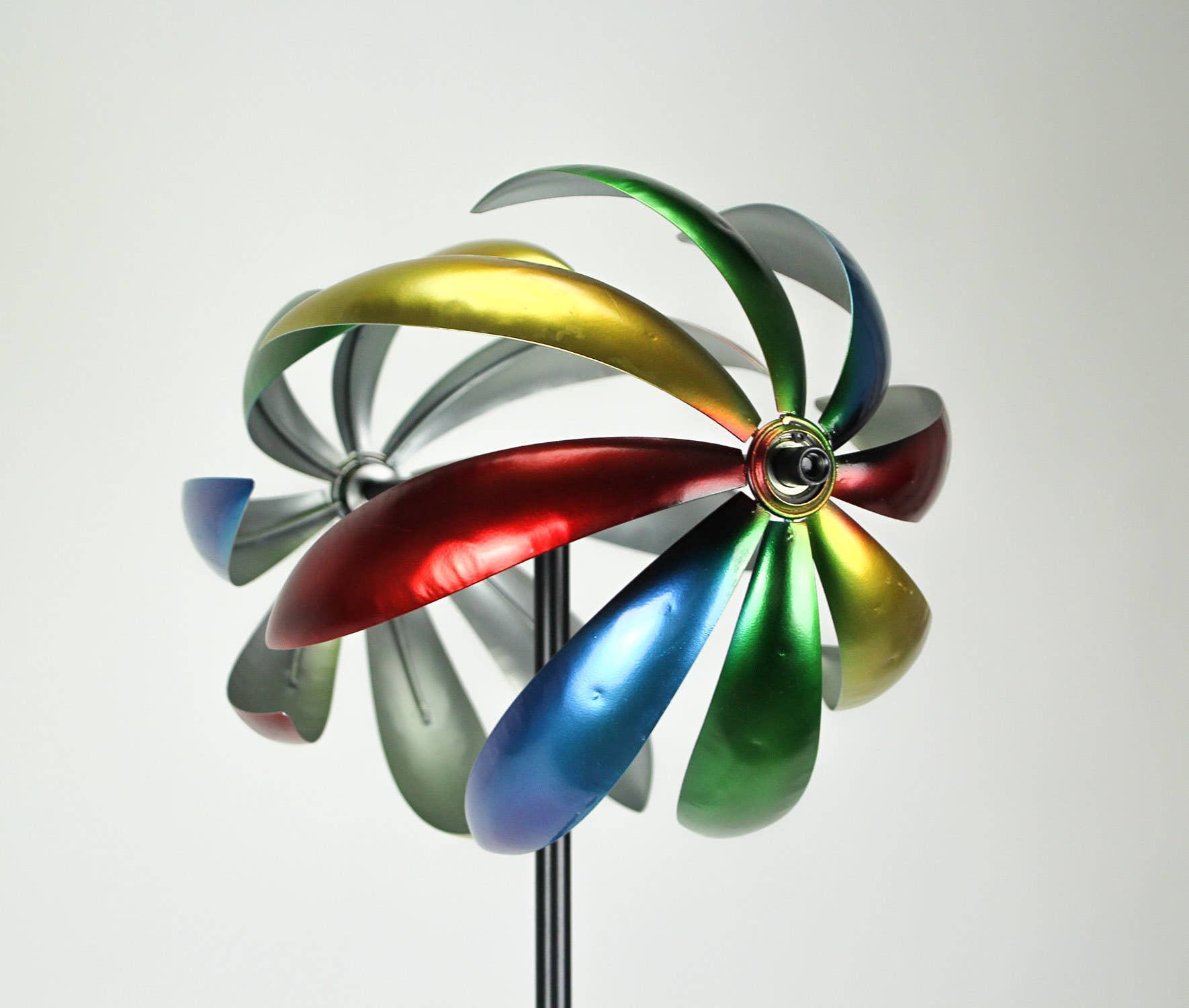 64 Inch Metal Kinetic Wind Spinner Garden Stake Sculpture