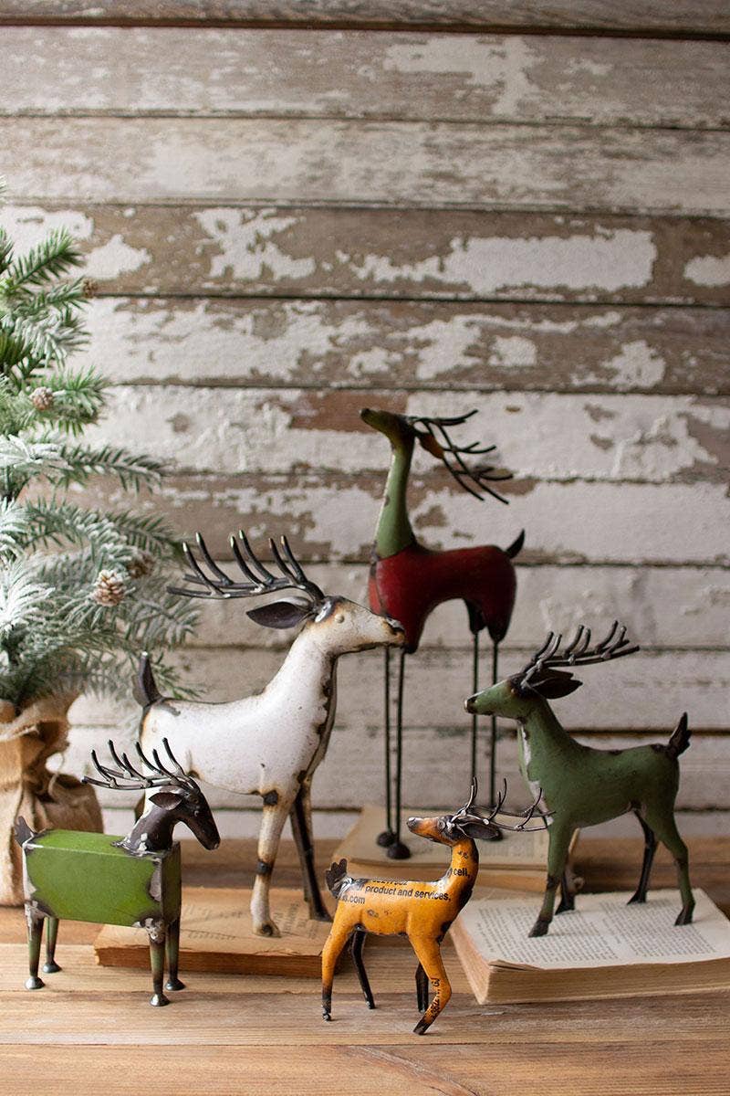 RECYCLED METAL DEER - ONE EACH DESIGN