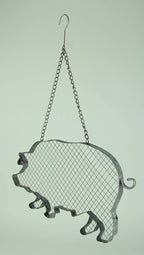 Metal And Mesh Wire Hanging Pig Farmhouse Decor
