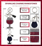 Sparkling Rhinestones Charm - Wine Glass