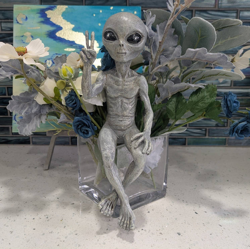 Alien Invasion Peace Dude Male Figurine 10" tall