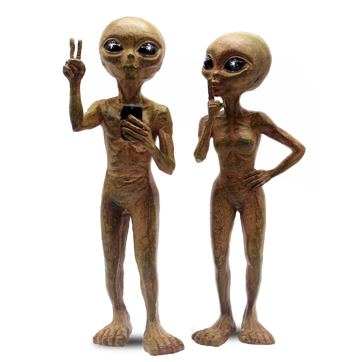 Standing Alien "Peace & Quiet" 10 IN Tall Garden Stakes