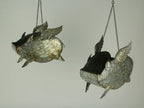 LG Distressed Metal Flying Pig Hanging Planters