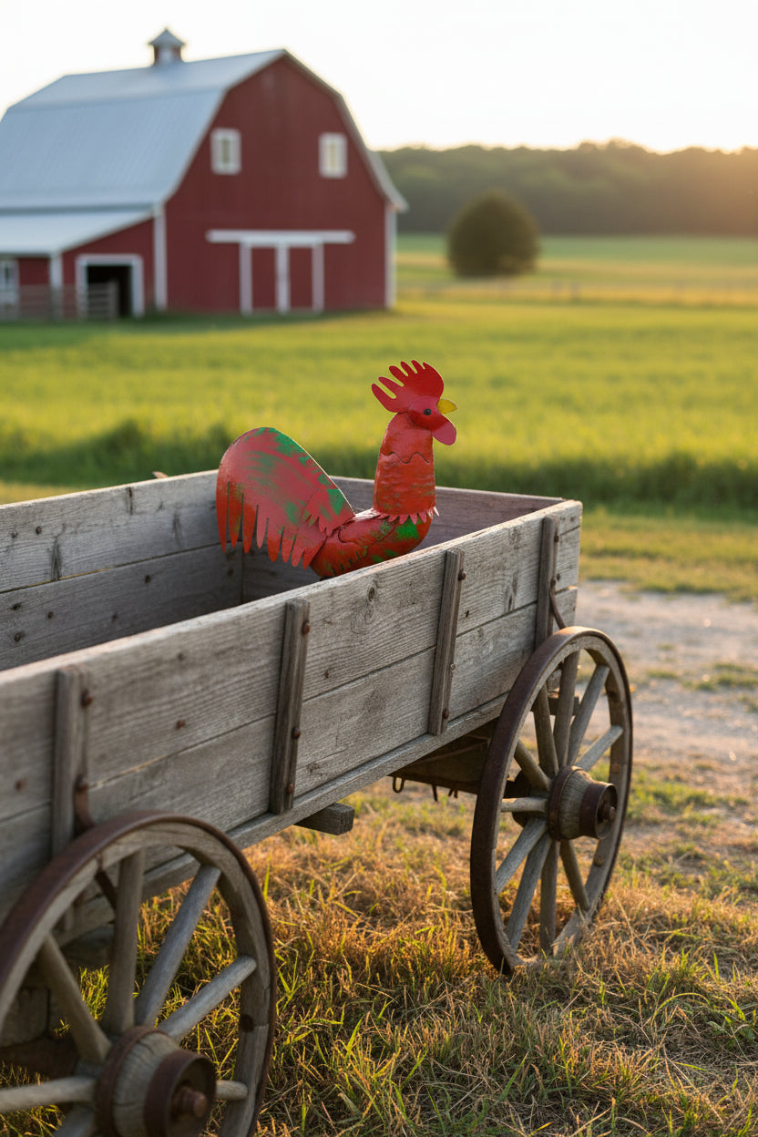 Fancy Rooster #2 - 24" red/grn
