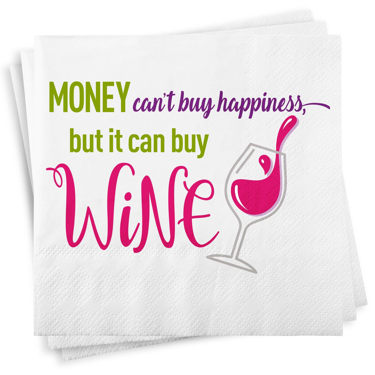 Funny Cocktail Napkins - Money Can Buy Wine