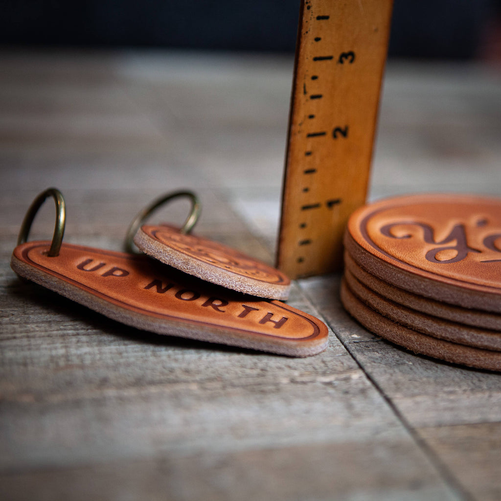 Screw It Wine Glass Corkscrew Leather Coaster