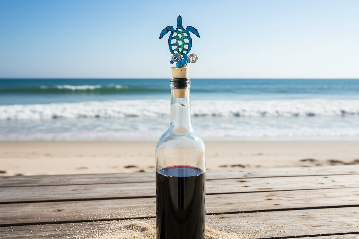 Sea Turtle wine stopper bar ware wine lover nautical beach