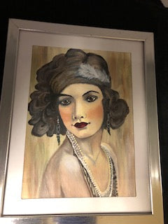 Roaring 20's Gal Framed 8x9.5