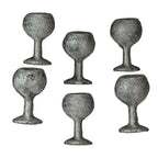 Antique Silver Finish Cast Iron Wine Glass Drawer Pulls