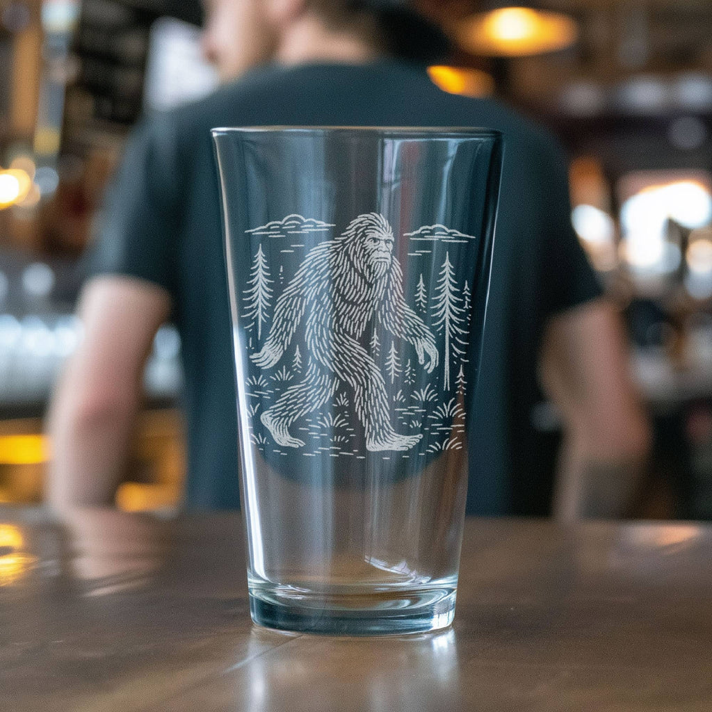 Sasquatch Drinking Glass