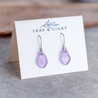 LAVENDER BLUE COASTAL GLASS DROP EARRINGS | STERLING SILVER
