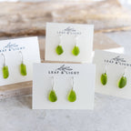 OLIVE COASTAL GLASS DROP EARRINGS | STERLING SILVER