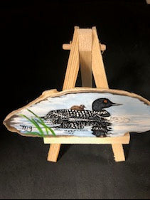 Loon and Baby on Agate 4"-5"