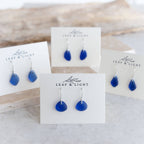 BLUE COASTAL GLASS DROP EARRINGS | STERLING SILVER