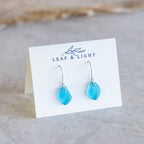 TURQUOISE COASTAL GLASS DROP EARRINGS | STERLING SILVER