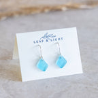 TURQUOISE COASTAL GLASS DROP EARRINGS | STERLING SILVER