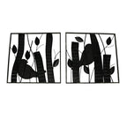 Set of 2 Rustic Wood & Metal Leaf Birds Wall Art