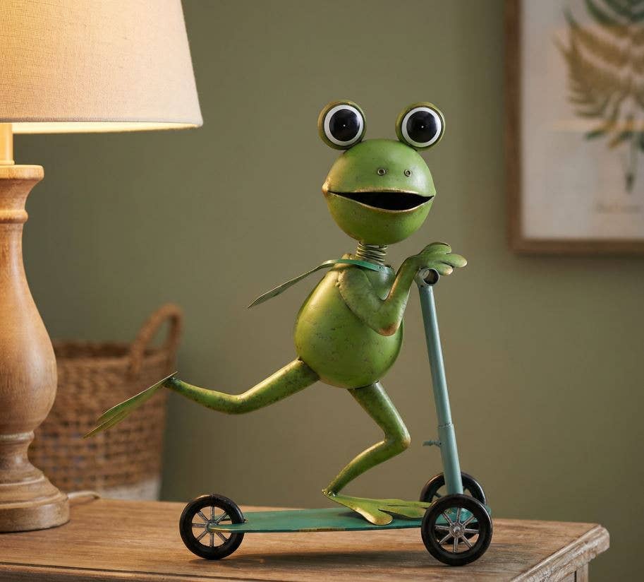 Frog Riding a Scooter Mtl Art