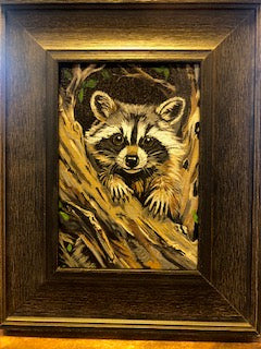Raccoon Framed Canvas