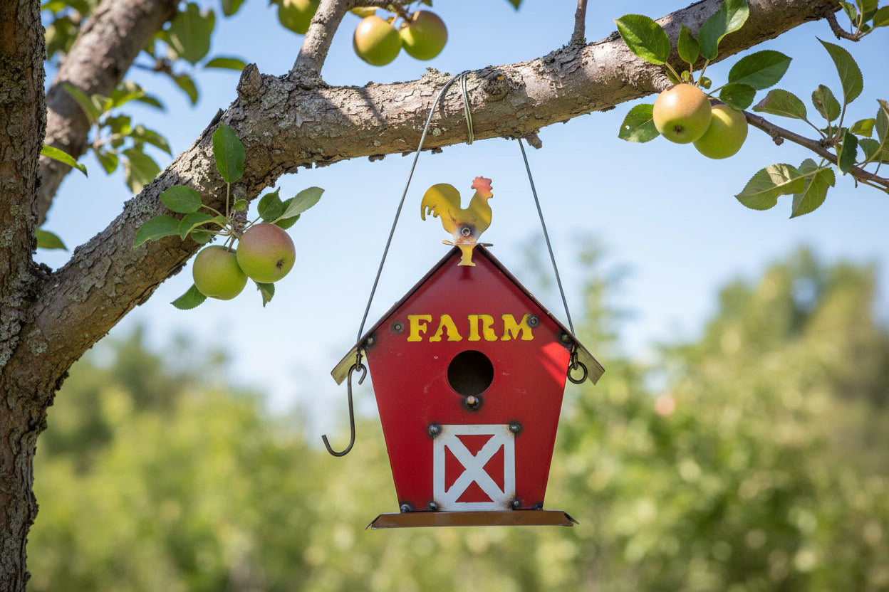Farmhouse birdhouse 12"