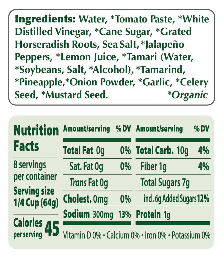 Portland Organic Cocktail Sauce 17oz Glass Jar
