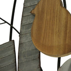 Set of 2 Rustic Wood & Metal Leaf Birds Wall Art