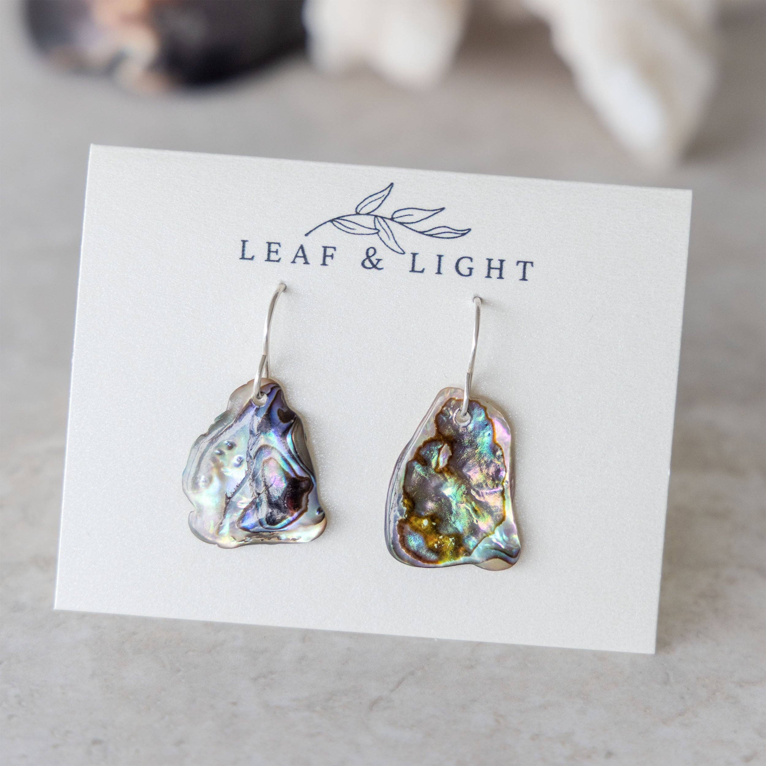 PAUA SHELL EARRINGS | STERLING SILVER DROP EARRINGS