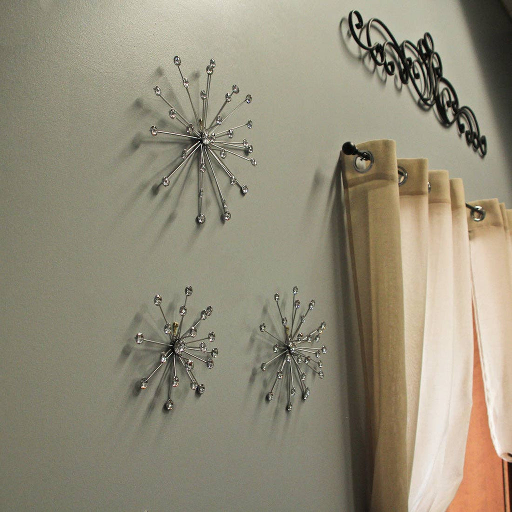 Jeweled Metal Sunburst Wall Decor
