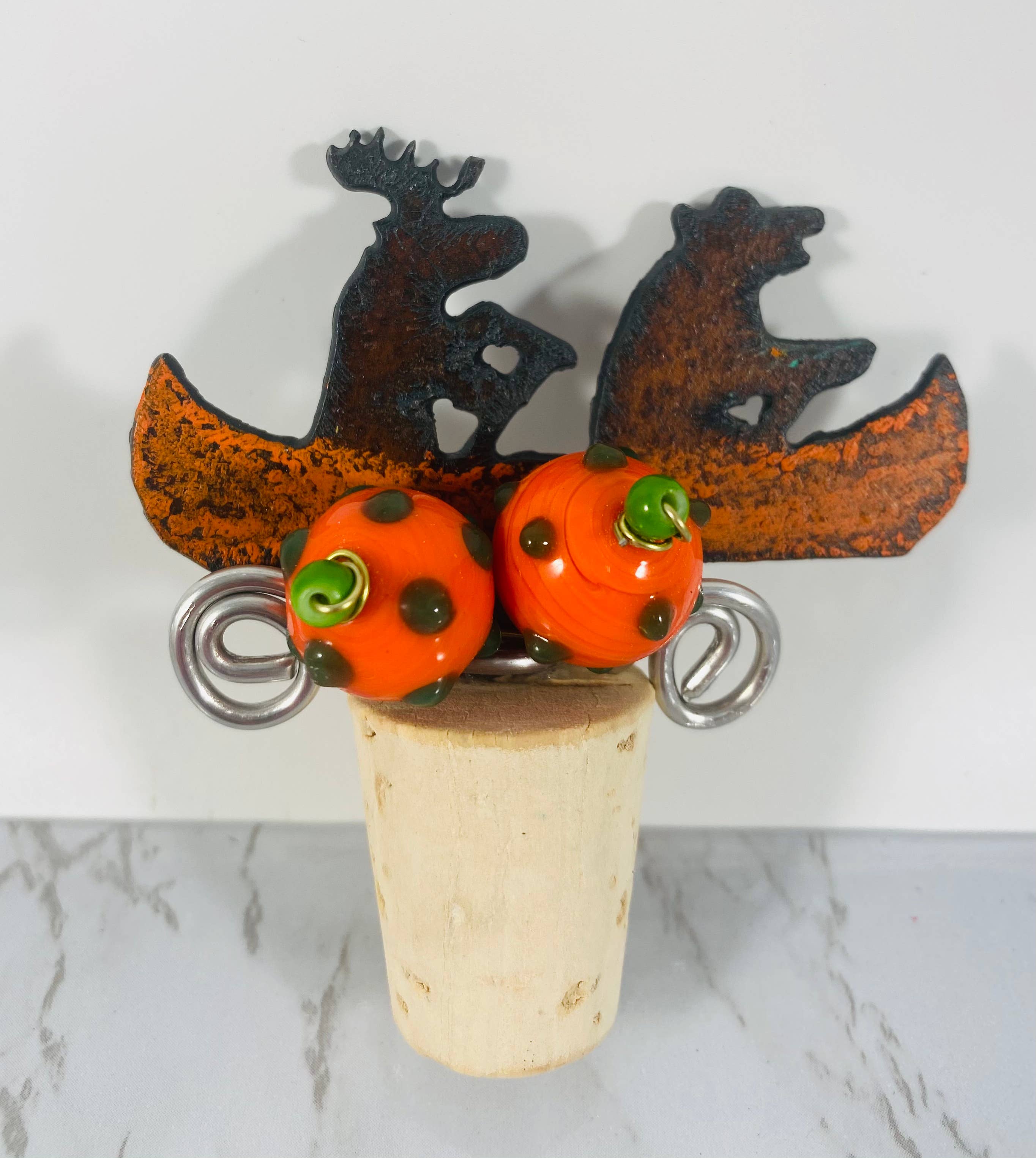 Canoe moose bear wine cork barware cabin lodge recycle bar