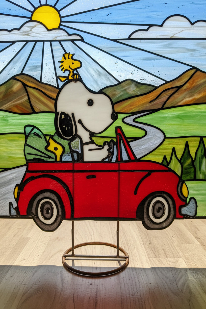Snoopy in car