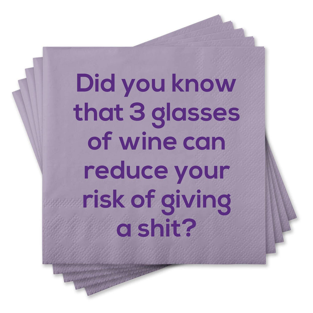 Funny Cocktail Napkins - 3 glasses of wine